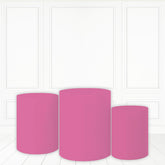 Lofaris Light Rose Red Cylinder Cover Printed Fabric Cake Table